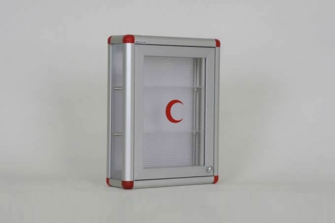 Medicine Cabinet with Reflective Center Crescent