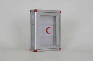 Medicine Cabinet with Reflective Center Crescent