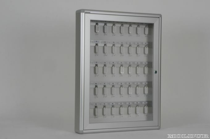 Key Cabinet with 40 Hooks and Numbered or Name Tag Compartment