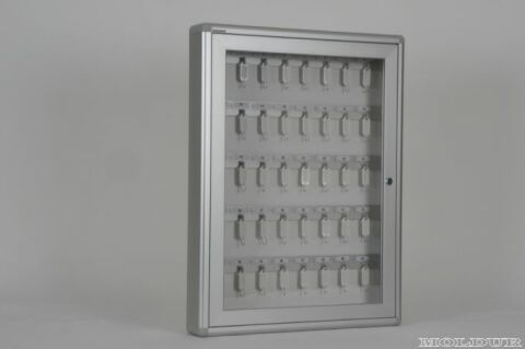 Key Cabinet with 40 Hooks and Numbered or Name Tag Compartment