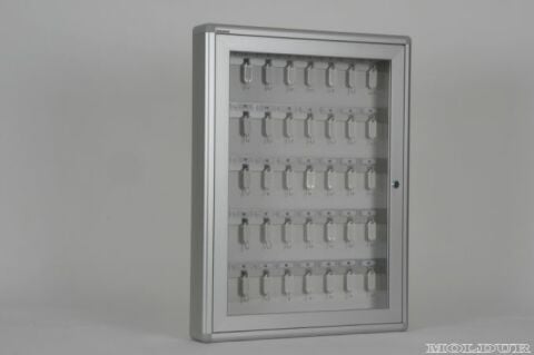 Key Cabinet with 40 Hooks and Numbered or Name Tag Compartment