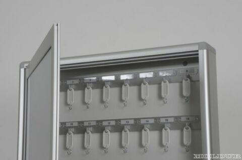 Key Cabinet with 40 Hooks and Numbered or Name Tag Compartment