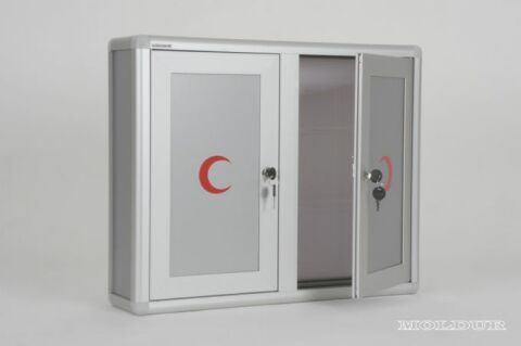 Metal Medicine Cabinet with Lockable Partitions