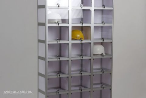 Helmet Cabinet, 21 Lockable Compartments