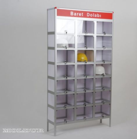 Helmet Cabinet, 21 Lockable Compartments