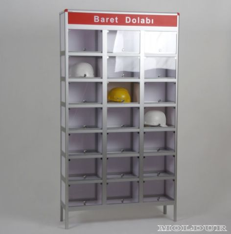 Helmet Cabinet, 21 Lockable Compartments