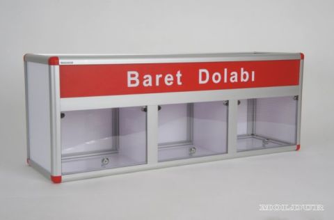 Helmet Cabinet, 3 Compartments