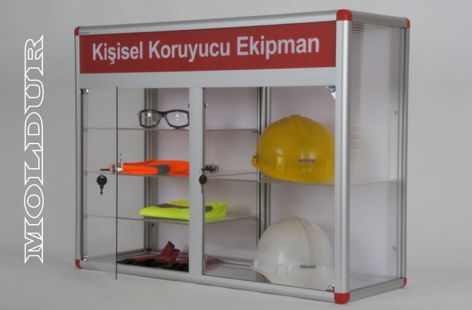 Personal Protective Equipment Cabinet with Lock, Four Shelves