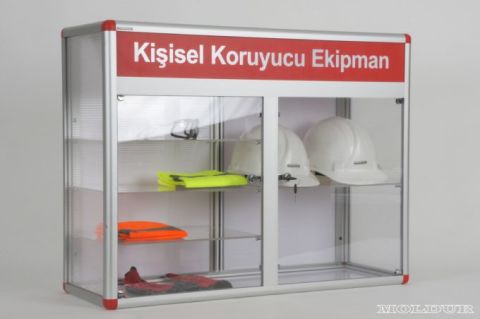 Personal Protective Equipment Cabinet with Lock, Four Shelves