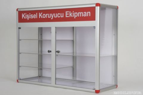 Personal Protective Equipment Cabinet with Lock, Four Shelves