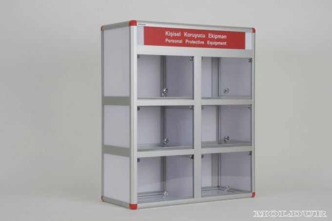 Personal Protective Equipment Cabinet with 6 Compartments