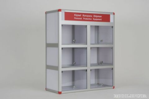 Personal Protective Equipment Cabinet with 6 Compartments