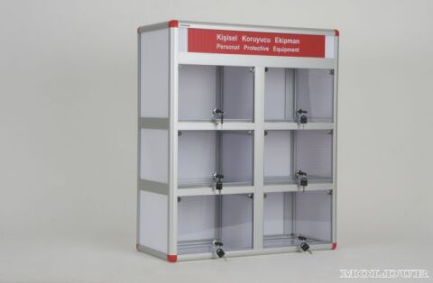 Kişisel Koruyucu Ekipman Dolabı 6 Gözlü