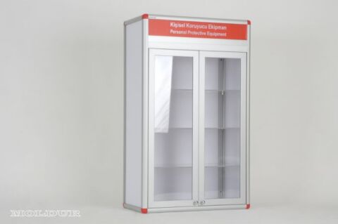 PPE Cabinet, Double Door, Adjustable Three Shelves