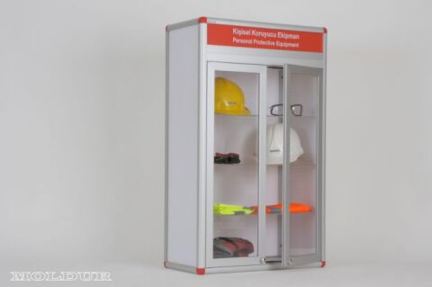 PPE Cabinet, Double Door, Adjustable Three Shelves