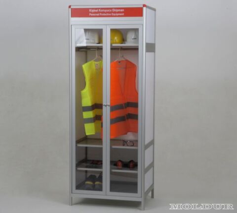 Çift Kapılı Askılıklı Kişisel Koruyucu Donanım Dolabı