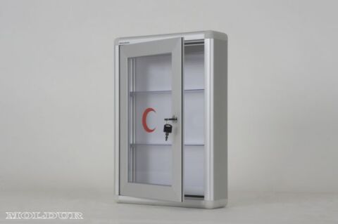 Aluminum Medicine Cabinet with Lock and Magnetic Closure