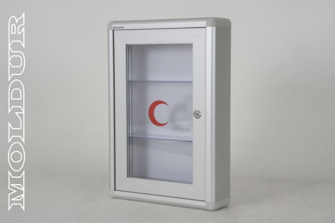 Aluminum Medicine Cabinet with Lock and Magnetic Closure