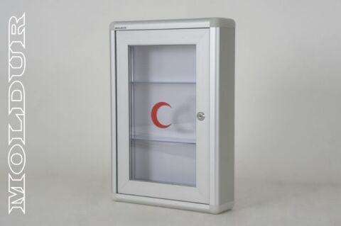 Aluminum Medicine Cabinet with Lock and Magnetic Closure