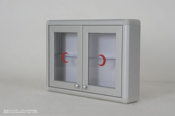 Ecza Dolabı Çift Kapı Şeffaf Pleksili