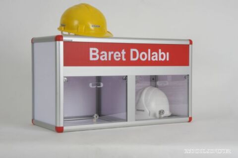 Baret dolabı 2 gözlü isimlikli hazneli kilitlenebilir