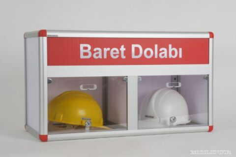 Baret dolabı 2 gözlü isimlikli hazneli kilitlenebilir