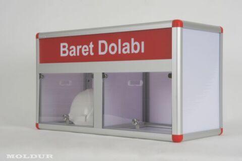 Baret dolabı 2 gözlü isimlikli hazneli kilitlenebilir