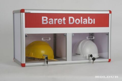 Baret dolabı 2 gözlü isimlikli hazneli kilitlenebilir