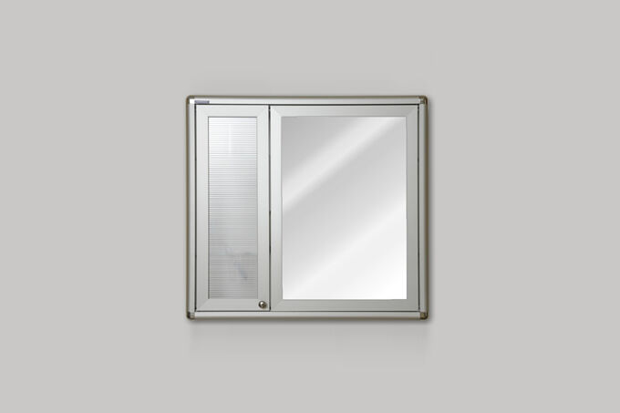 Square bathroom cabinet with mirror