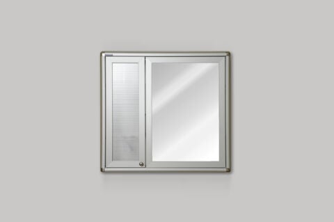 Square bathroom cabinet with mirror