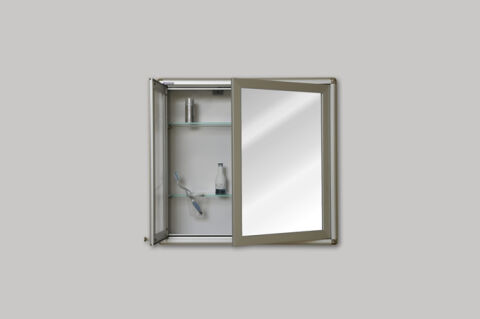 Square bathroom cabinet with mirror