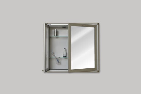 Square bathroom cabinet with mirror