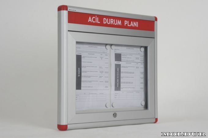 Acil durum duyuru panosu 2 A4 kapasiteli