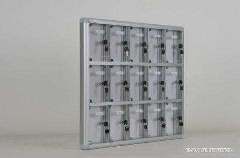 Mobile Phone Locker with 15 Compartments and Transparent Plexiglass Doors