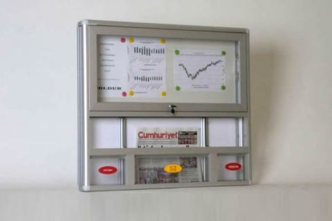Newspaper Holder and Notice Board Shared Mailbox Set