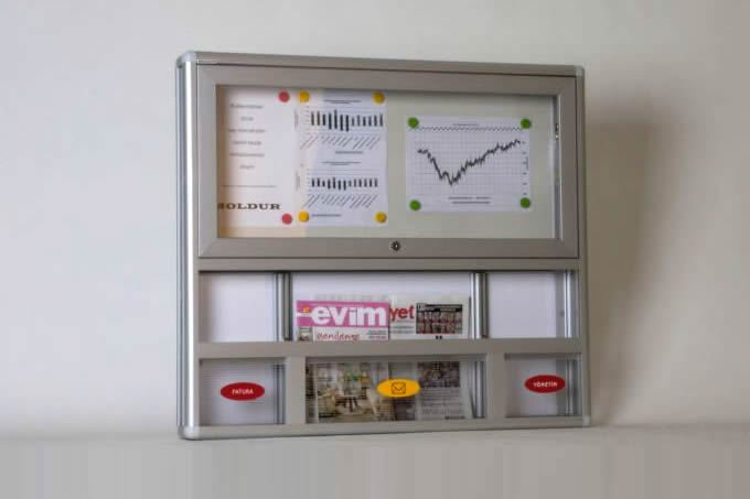 Newspaper Holder and Notice Board Shared Mailbox Set