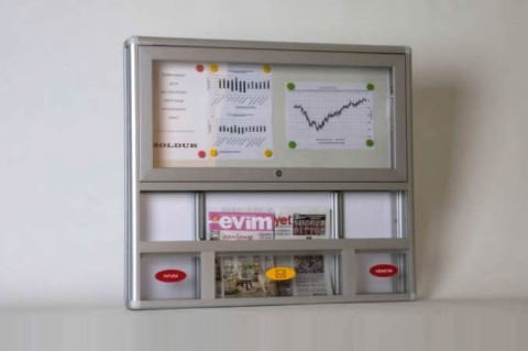 Gazetelikli Duyuru Panolu Ortak Posta Kutusu Set